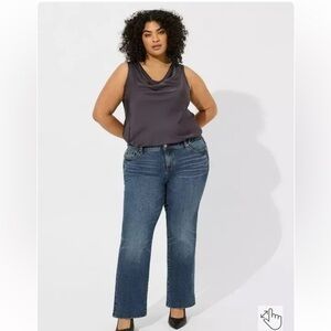 NWT Torrid  Gray Satin Silky  Cowl Neck Classy Tank Size 3 X